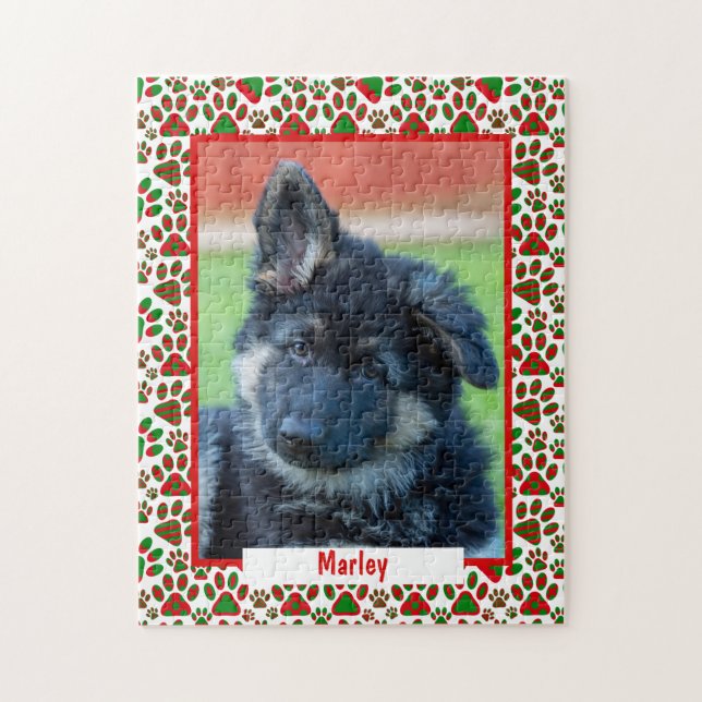 Paw Print Pet Photo Personlig Puzzle Pussel (Vertikal)