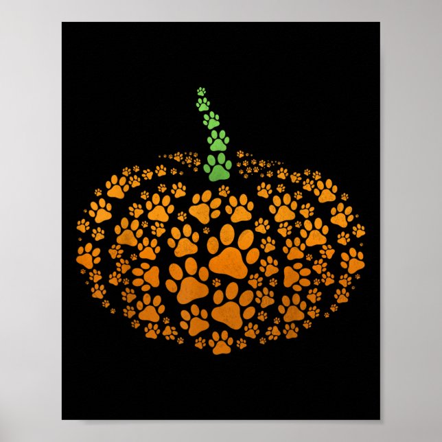 Paw Print Pumpkin Halloween Poster (Framsidan)