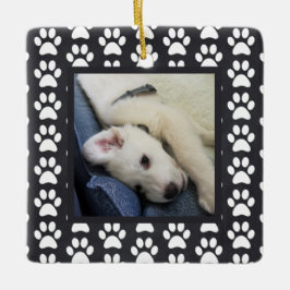 Paw Print Puppy Photo Julgransprydnad Keramik