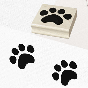 Paw Print Rubber Frimärke Stämpel