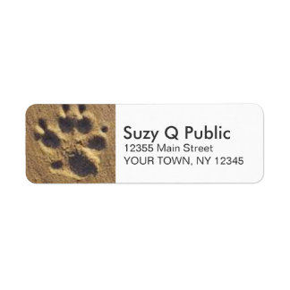 Paw Print Sand Personal Adressetiketters Returadress Etikett