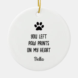 Paw Print Sign Pet Memorial Personlig Photo Julgransprydnad Keramik