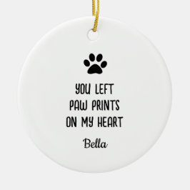 Paw Print Sign Pet Memorial Personlig Photo Julgransprydnad Keramik