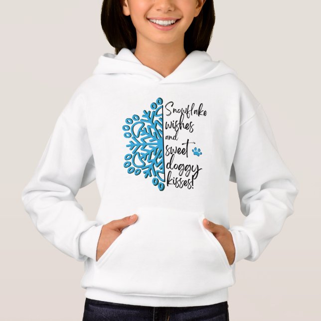 Paw Print Snowflake Doggy Kisses T Shirt (Framsida)