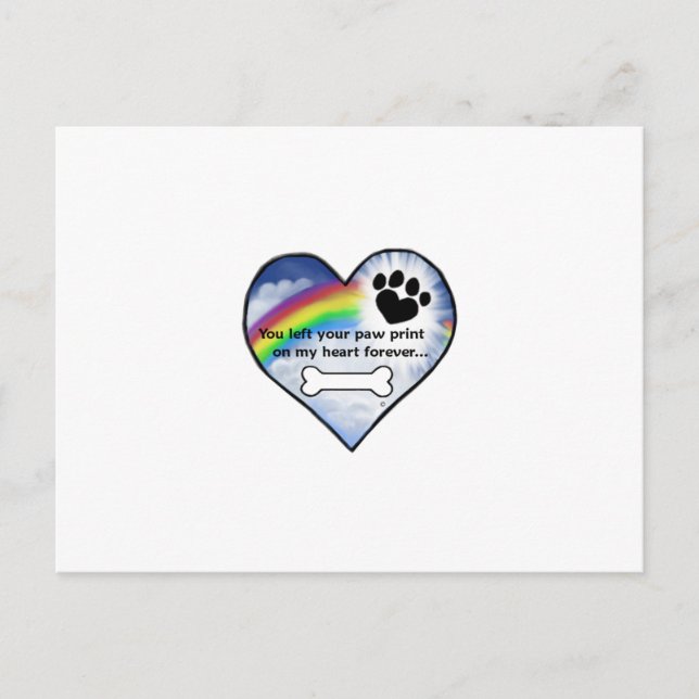 Paw Print Sympathy Dikt Vykort (Framsida)