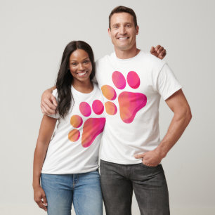 Paw Print Team Namn Rosa Orange Sports Roligt T Shirt