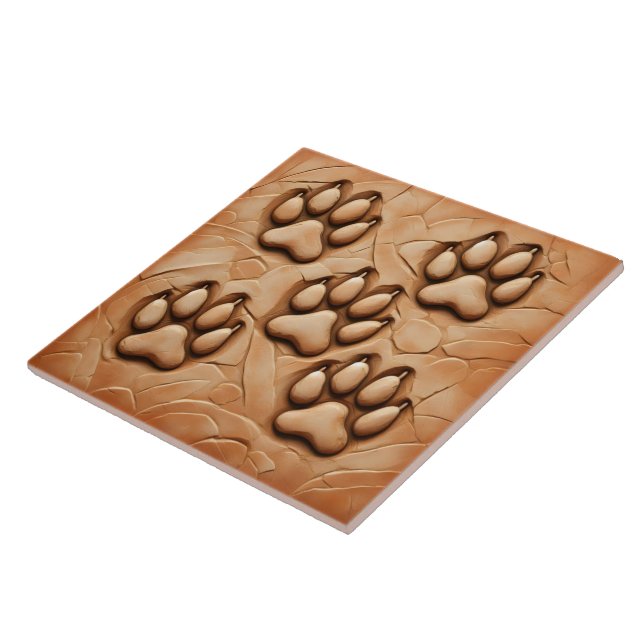 Paw Print Tile Design Enhancing Outdoor Pathways Kakelplatta (Sidan)