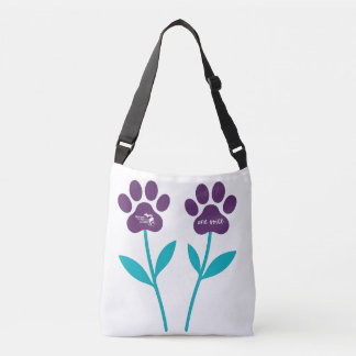 Paw Print Tulips Crossbody eller Shoulder Bag Axelväska