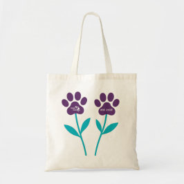 Paw Print Tulips Tote Bag Tygkasse
