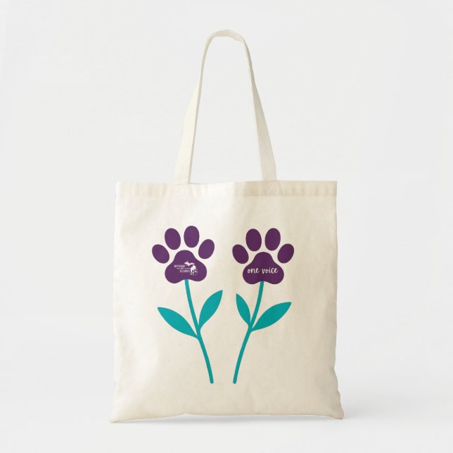 Paw Print Tulips Tote Bag Tygkasse (Framsidan)