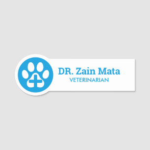 Paw Print Veterinarian Namnbricka