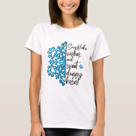 Paw Print Winter Snowflake Doggy Kisses T Shirt