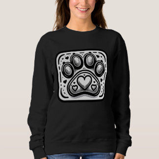 Paw Print with Heart Shapas for Djurälskares Hund  T Shirt