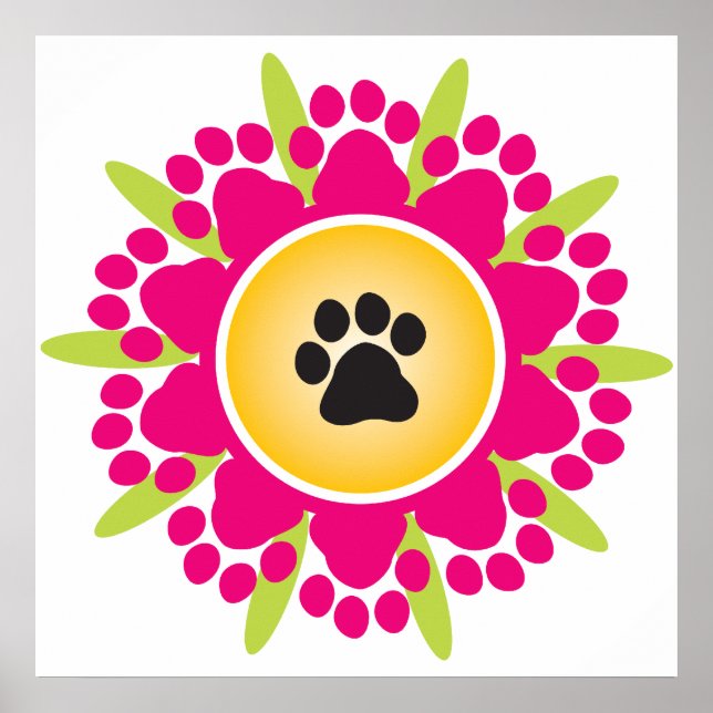 Paw Prints Flower Poster (Framsidan)