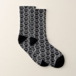 Paw Prints Grey Gray Black Animal Patterns Cute Strumpor<br><div class="desc">Designed with cute black and grey paw print patterns all over! You may choose a different background color if you wish.</div>