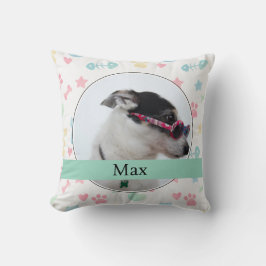 Paw Prints & Hearts Custom Dog Photo Kudde