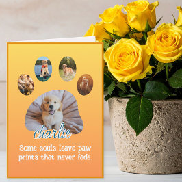 Paw Prints That Never Fade Photo Collage Sympathy Kort