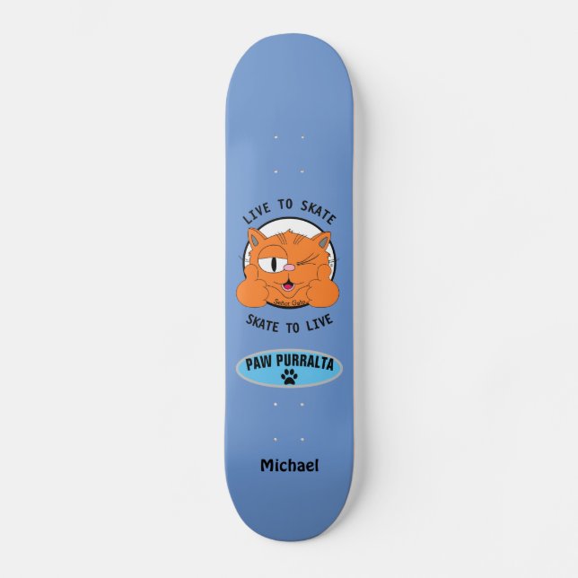 Paw Purralta Tecknad Katt Senor Gato Skateboard (Framsida)