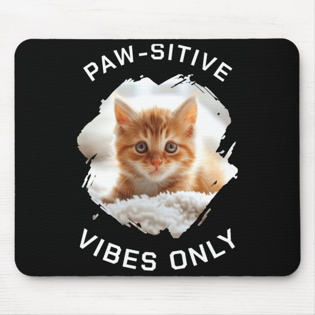 Paw Sitive Vibes Only Cat Photo Black  Musmatta (Framsidan)