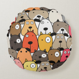 Paw-sitively Adorable Dog Pillow! Rund Kudde