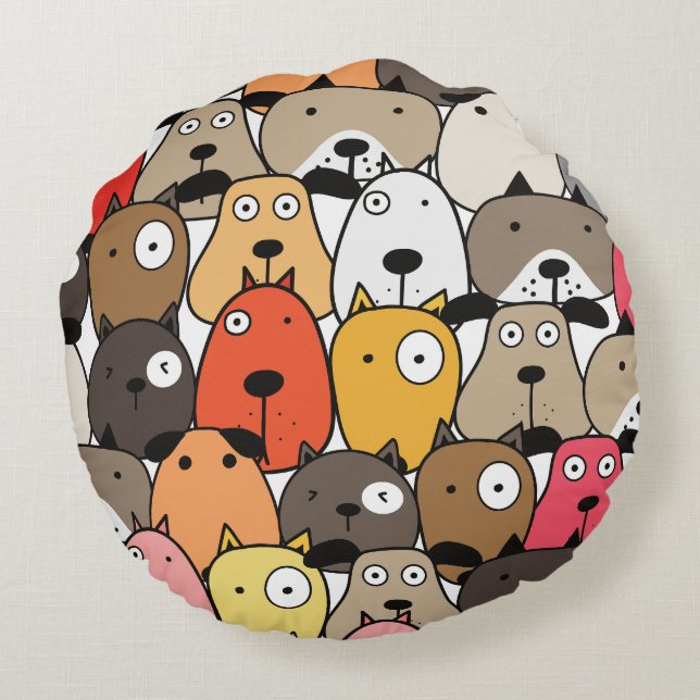 Paw-sitively Adorable Dog Pillow! Rund Kudde (Baksidan)