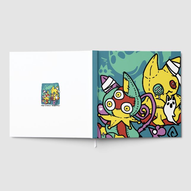 Paw-sitively Frightful | Monstrous Cats Halloween  Gästböcker (Full)