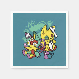 Paw-sitively Frightful | Monstrous Cats Halloween Pappersservett