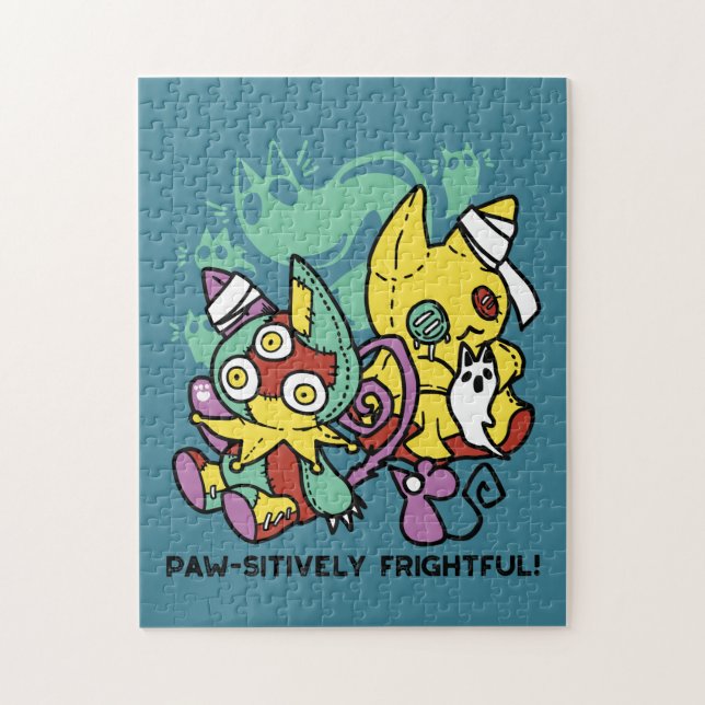 Paw-sitively Frightful | Monstrous Cats Halloween  Pussel (Vertikal)