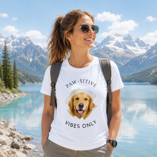 Paw-sitivt Endast Golden Retriever Foto Mamma T Shirt