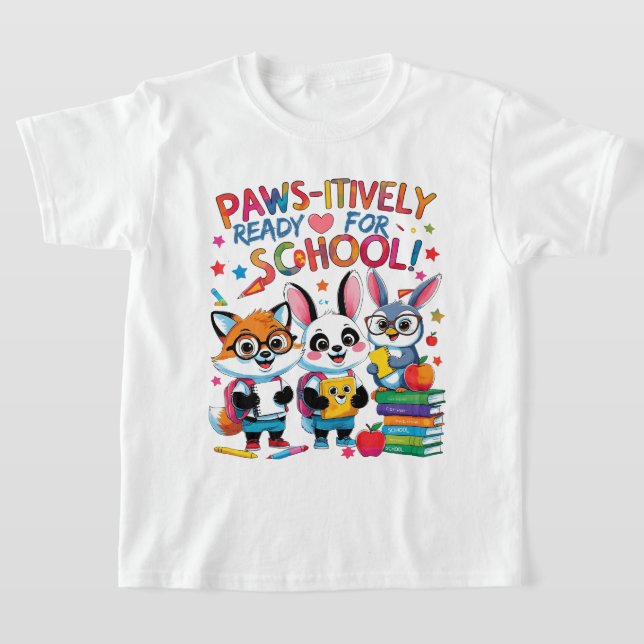 Paw-sitivt redo för skolan! t shirt (Laydown)
