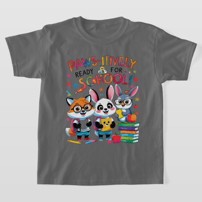 Paw-sitivt redo för skolan! t shirt (Laydown)