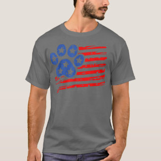 Paw Skriv ut amerikansk Flagga 4 juli T Shirt