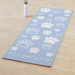 Paw Skriv ut doga-Modern-Calming Blue Yoga Mat