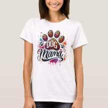 Paw Skriv ut Hund mamma T-shirt