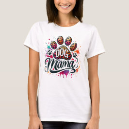 Paw Skriv ut Hund mamma T-shirt