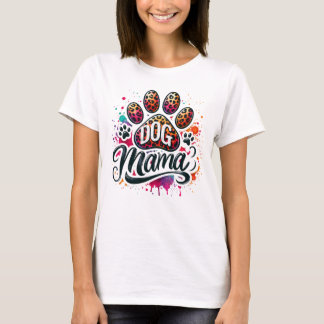 Paw Skriv ut Hund mamma T-shirt