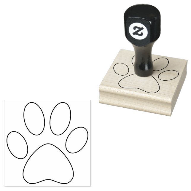 Paw Skriv ut kontur Lämnat Pet Cat-Hund, modern st Stämpel (Stämplad)