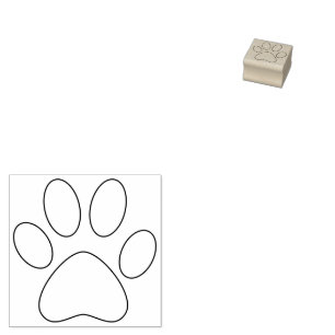 Paw Skriv ut konturkontur Höger Pet Cat-Hund enkel Stämpel