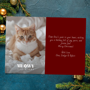 Paw Skriv ut Meowy Julhandskrift Foto Red Julkort