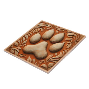 Paw Skriv ut paneldesign med färgtoner Kakelplatta