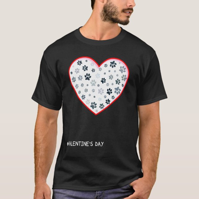 Paw Skriv ut pulsslag Kärlek Hundar T Shirt (Framsida)