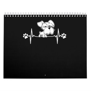 Paw Skriv ut pulsslag schnauzer-gåva Kalender