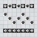 Paw Skriv ut svart på vitt Kakelplatta<br><div class="desc">#Black #PawPrint on white #Tile 👉 Om du vill ha en vit utskrift på svart kopierar du &klistra in den här URL:en: https://www.zazzle.com/z/k7vf7cns?rf=238616437821221436</div>
