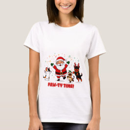 Paw-ty Tid: Santas Festliga Furry Fiesta T Shirt