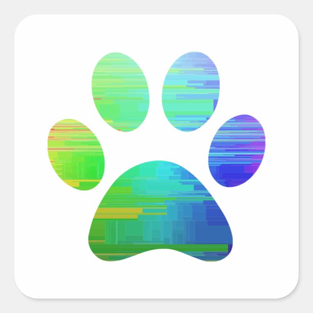 Paw-utskrift Fyrkantigt Klistermärke (Framsida)