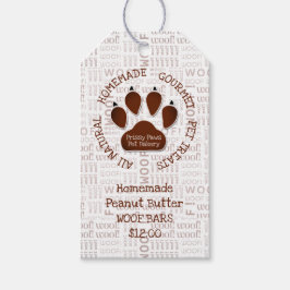 Paw-utskrift med affärsmeddelande och Namn Presentetikett