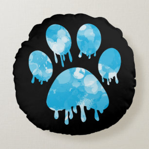 Paw-utskrift Rund Kudde