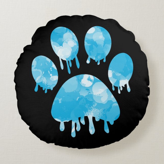 Paw-utskrift Rund Kudde (Framsidan)