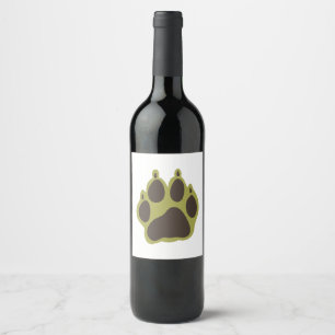 Paw-utskrift Vinflaska Etikett
