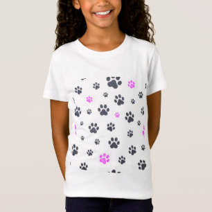 Paw-utskriften Flickans mjuka t-shirt